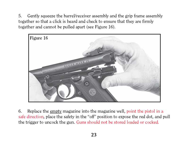 Ruger Mk IV manual, page 23